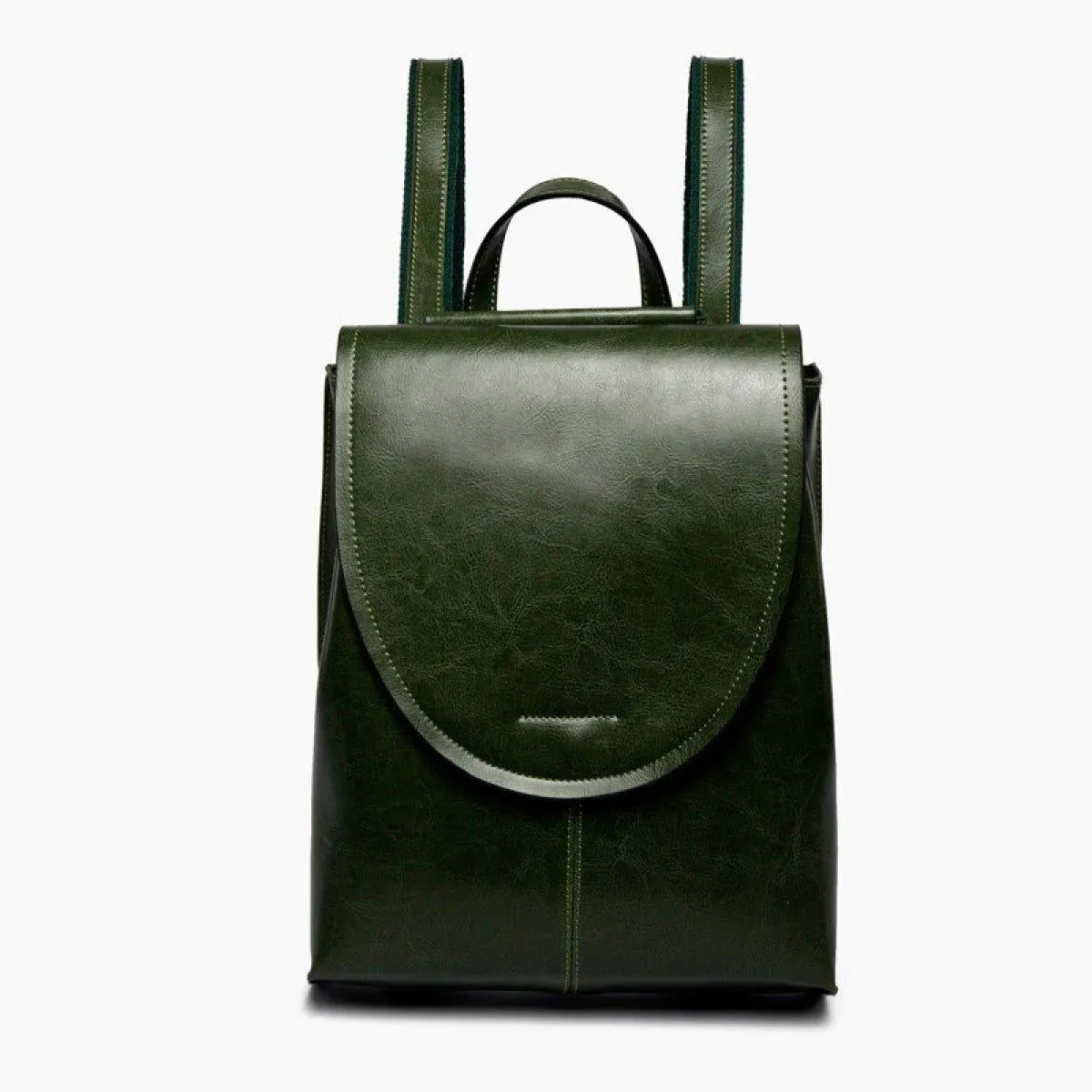 High-Capacity Cover Type Oil Wax Cowhide Backpack