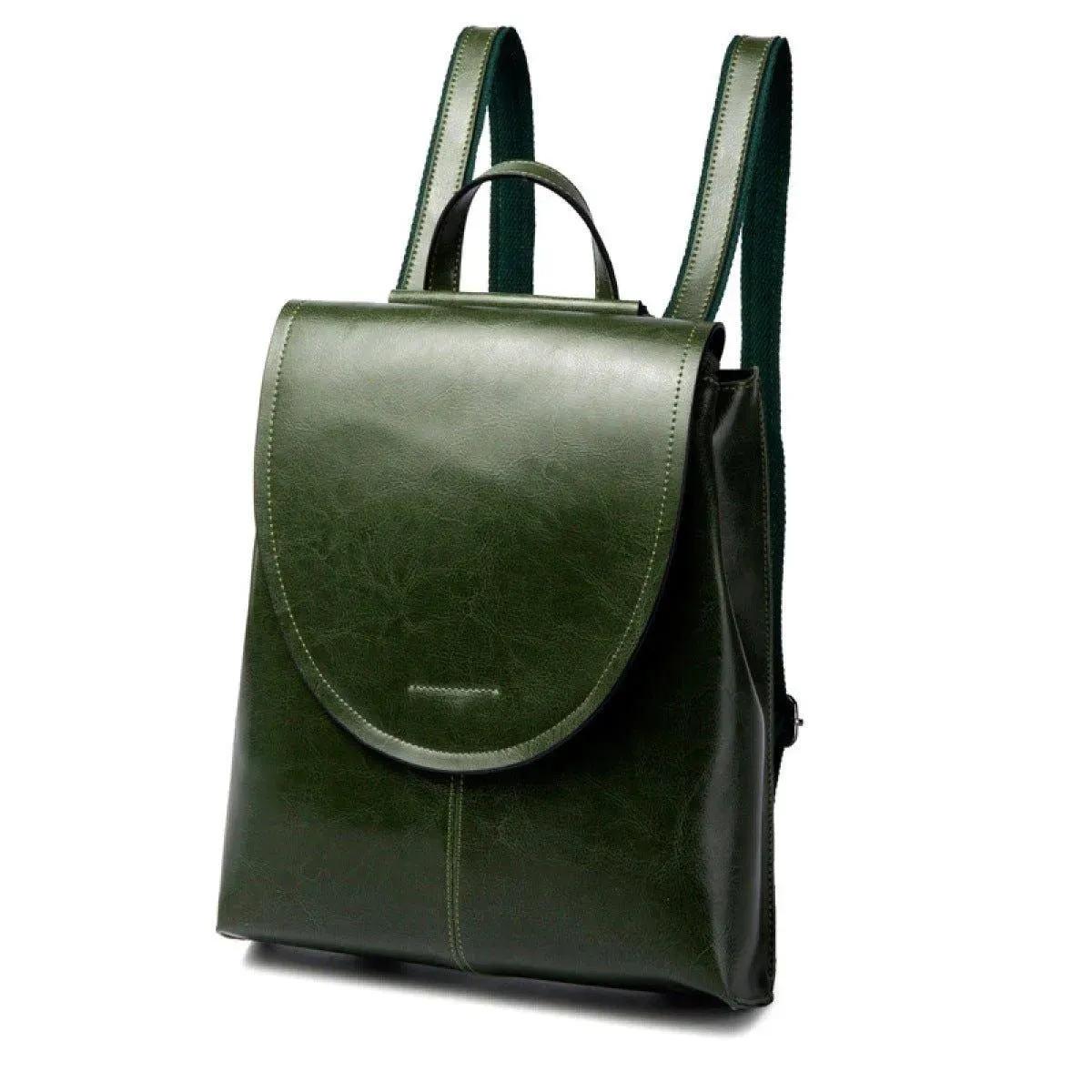 High-Capacity Cover Type Oil Wax Cowhide Backpack