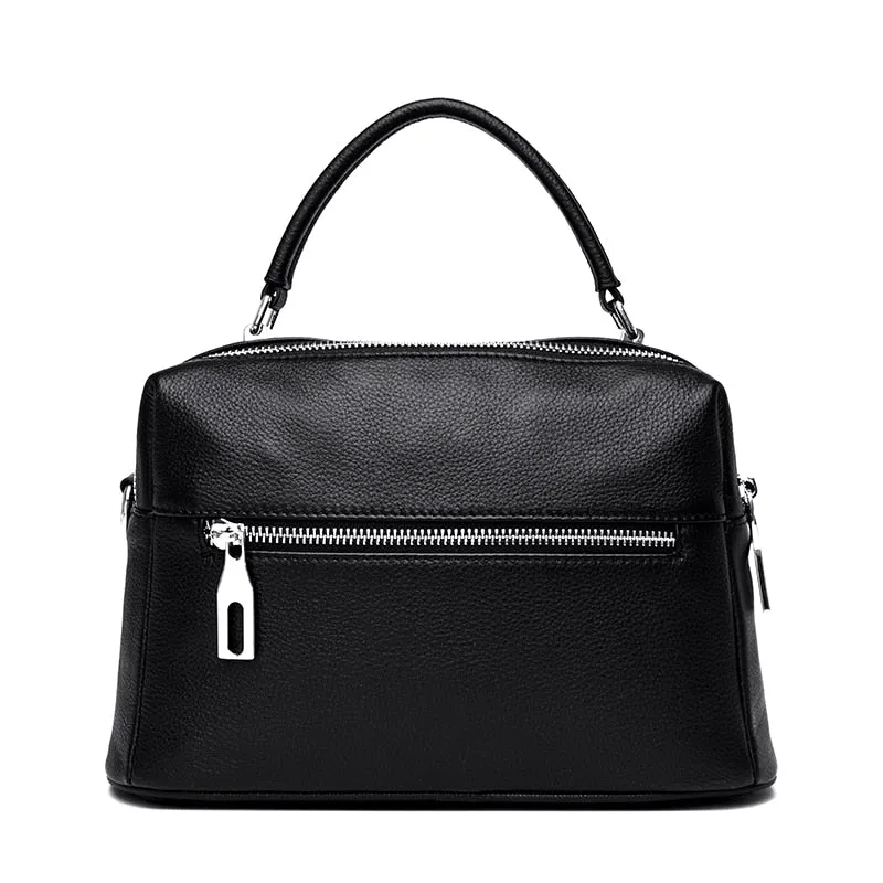 High Quality Cowhide Shoulder Bag for Women messenger Bags Ladies Soft Genuine Leather Handbag Purse Female Casual Crossbody Bag