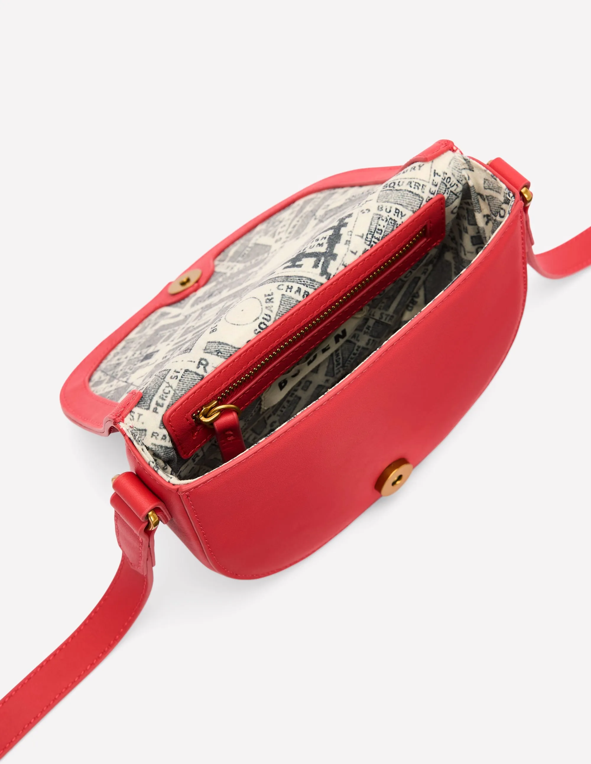 Iris Leather Mini Satchel-Red