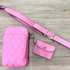 Jen & Co Parker Quilted Crossbody - Bubblegum
