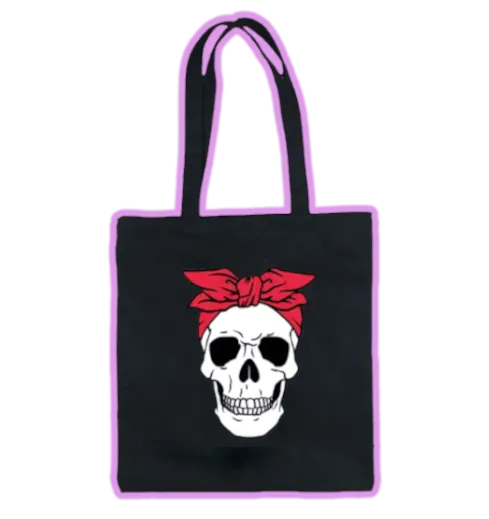 LARGE BAG Totebag Style | Skull with Red Headband