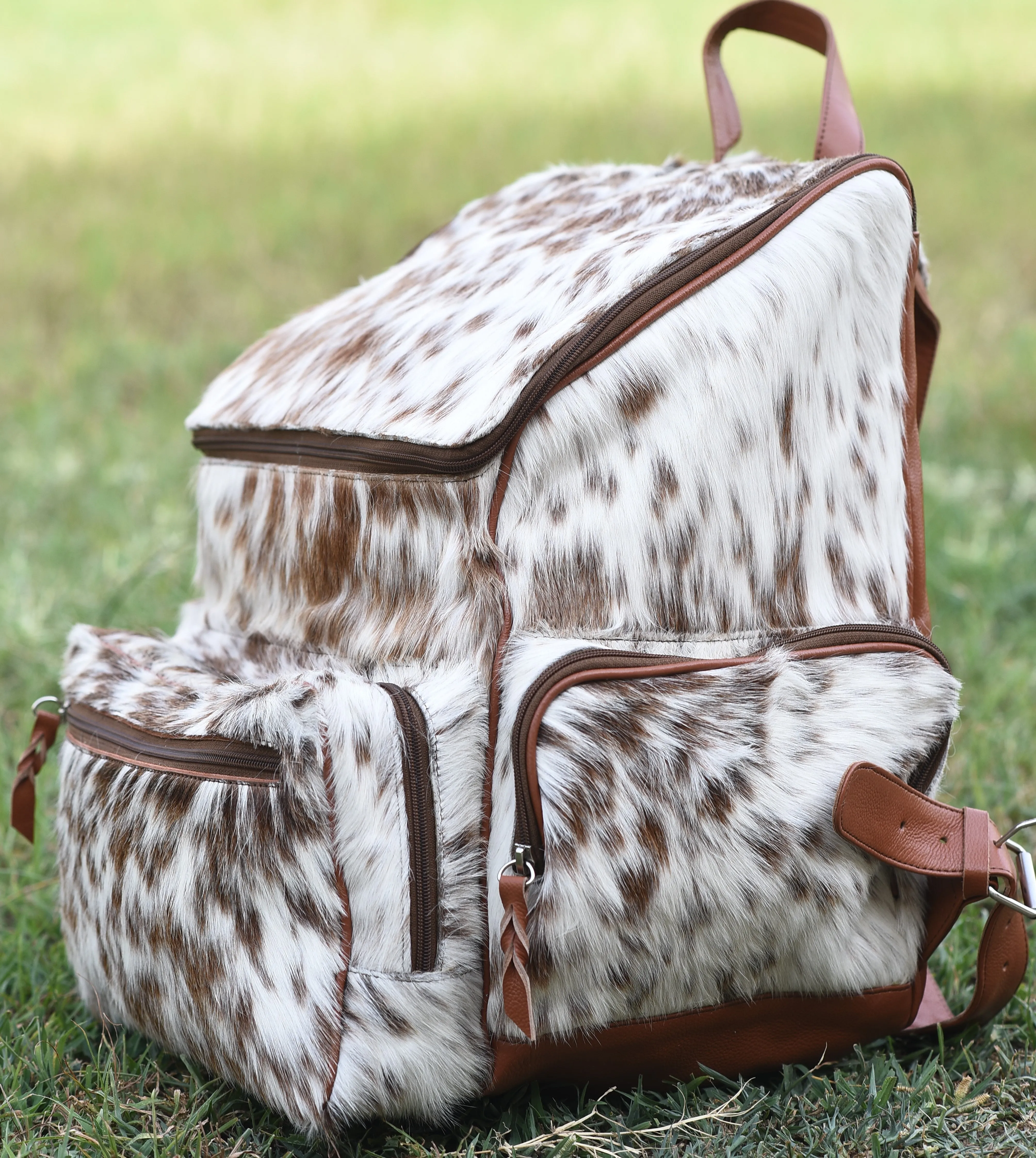 Large Cowhide Diaper Backpack: Luxury for Everyday Use" 1007