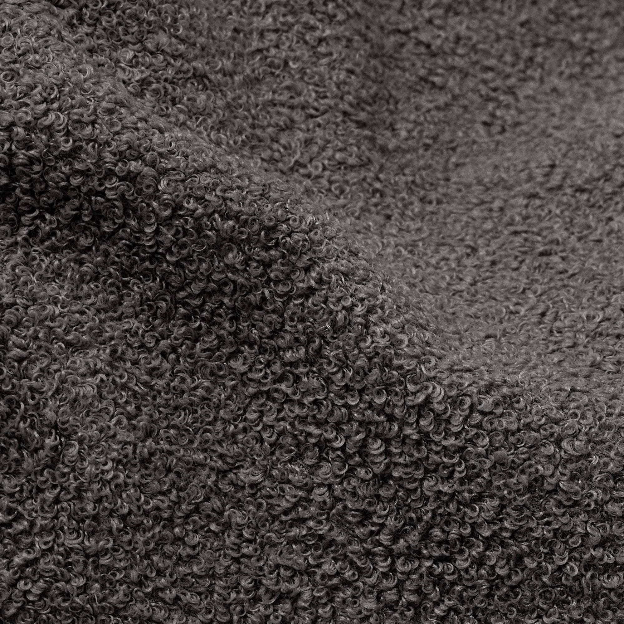Large Footstool - Boucle Graphite Grey