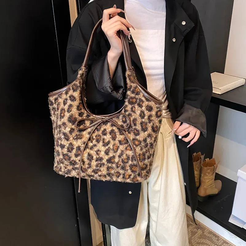 Large Leopard Casual Tote Bags for Women