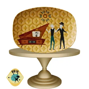 Mid Century Modern Party Platter, Gay Man Couple, Kitschy 50's Retro Party Style