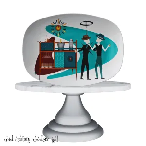 Mid Century Modern Party Platter, Gay Man Couple, Kitschy 50s Vibe, Fedora Hats, Retro Style