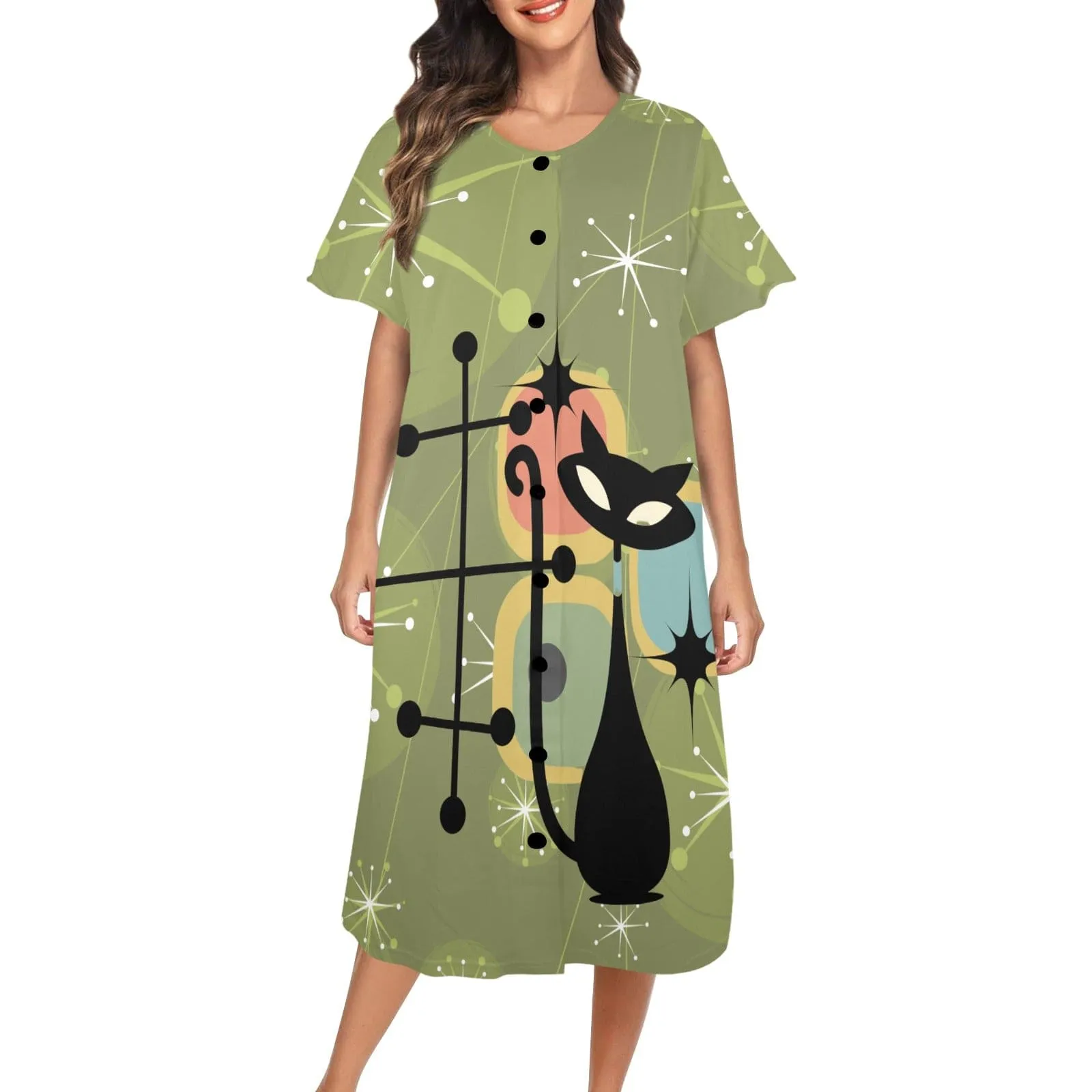 Mid Modern Day Mumu Loungewear Muumuu Dresses