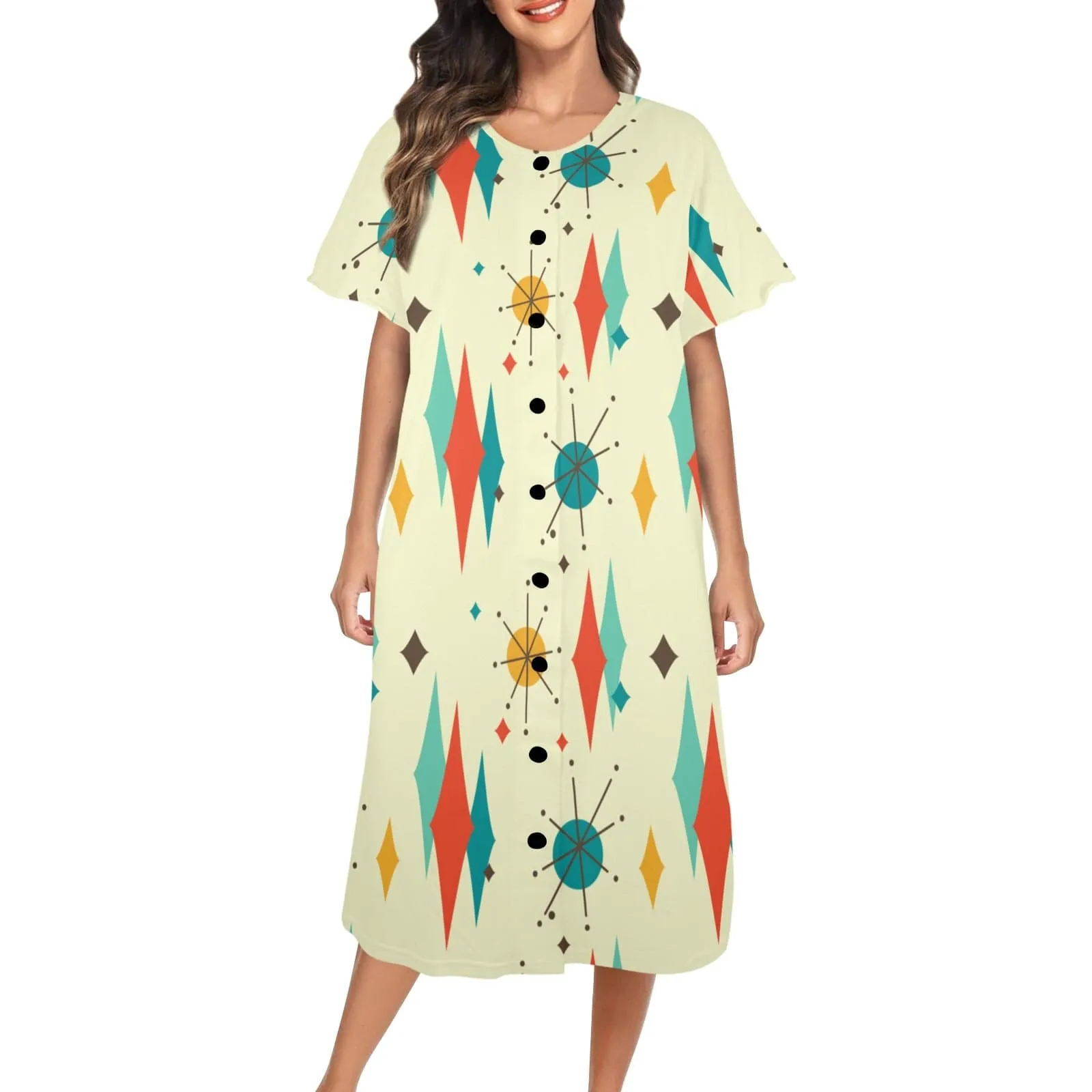 Mid Modern Day Mumu Loungewear Muumuu Dresses