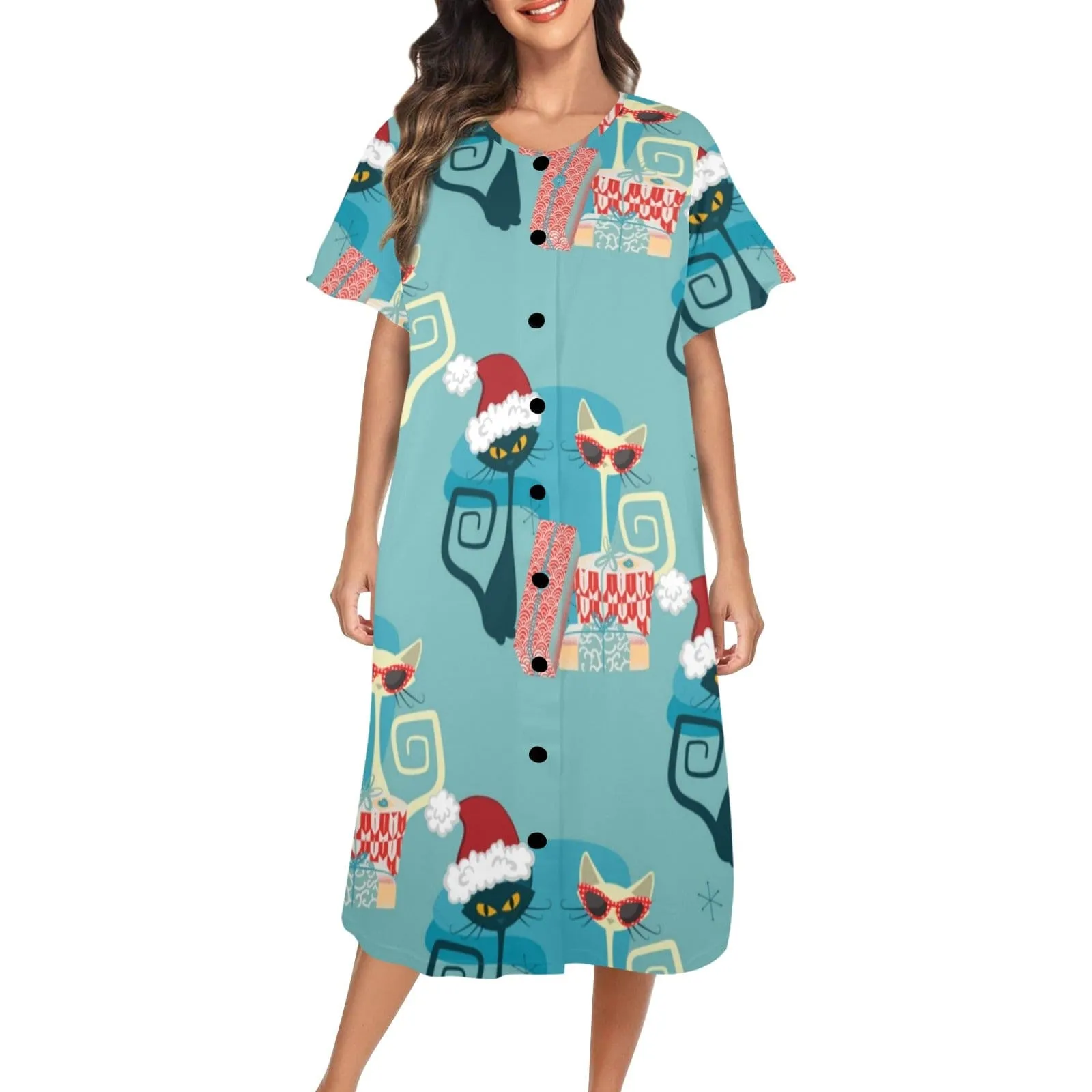 Mid Modern Day Mumu Loungewear Muumuu Dresses
