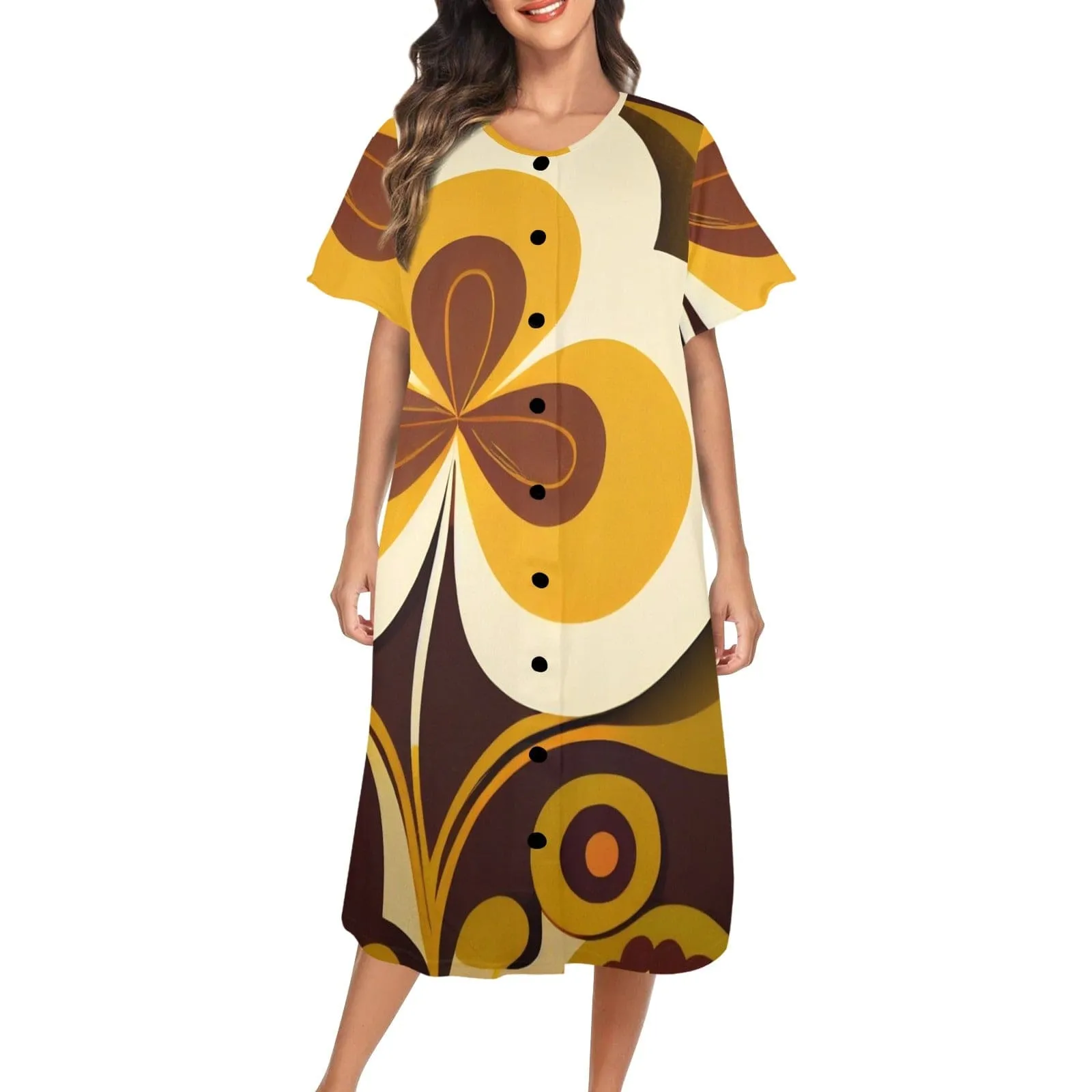 Mid Modern Day Mumu Loungewear Muumuu Dresses
