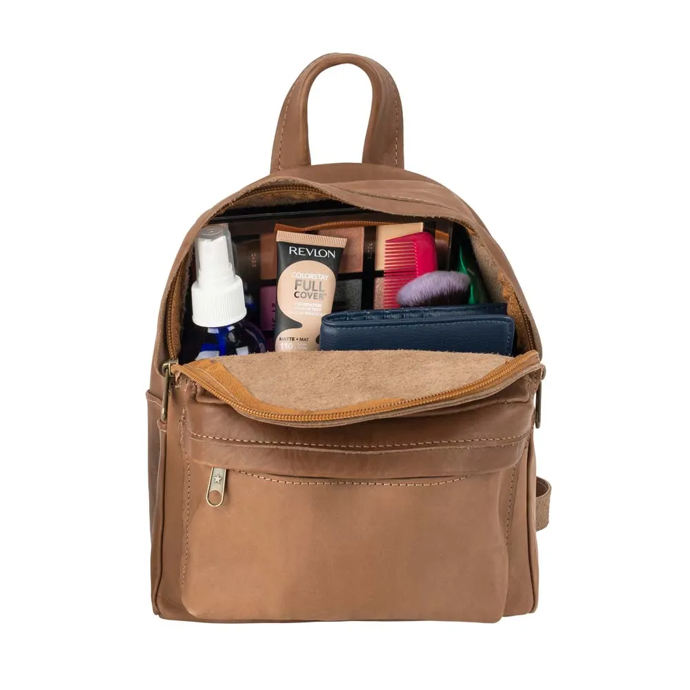 Mini Leather Backpack | Brown