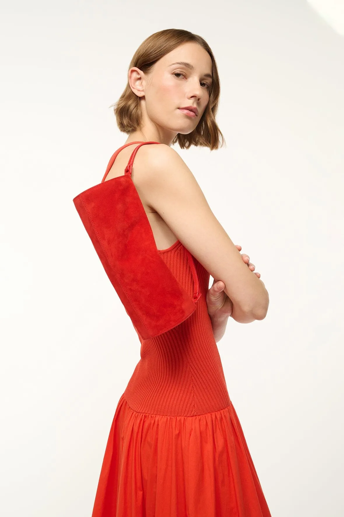 MINI TARU BAG IN RED ROSE SUEDE