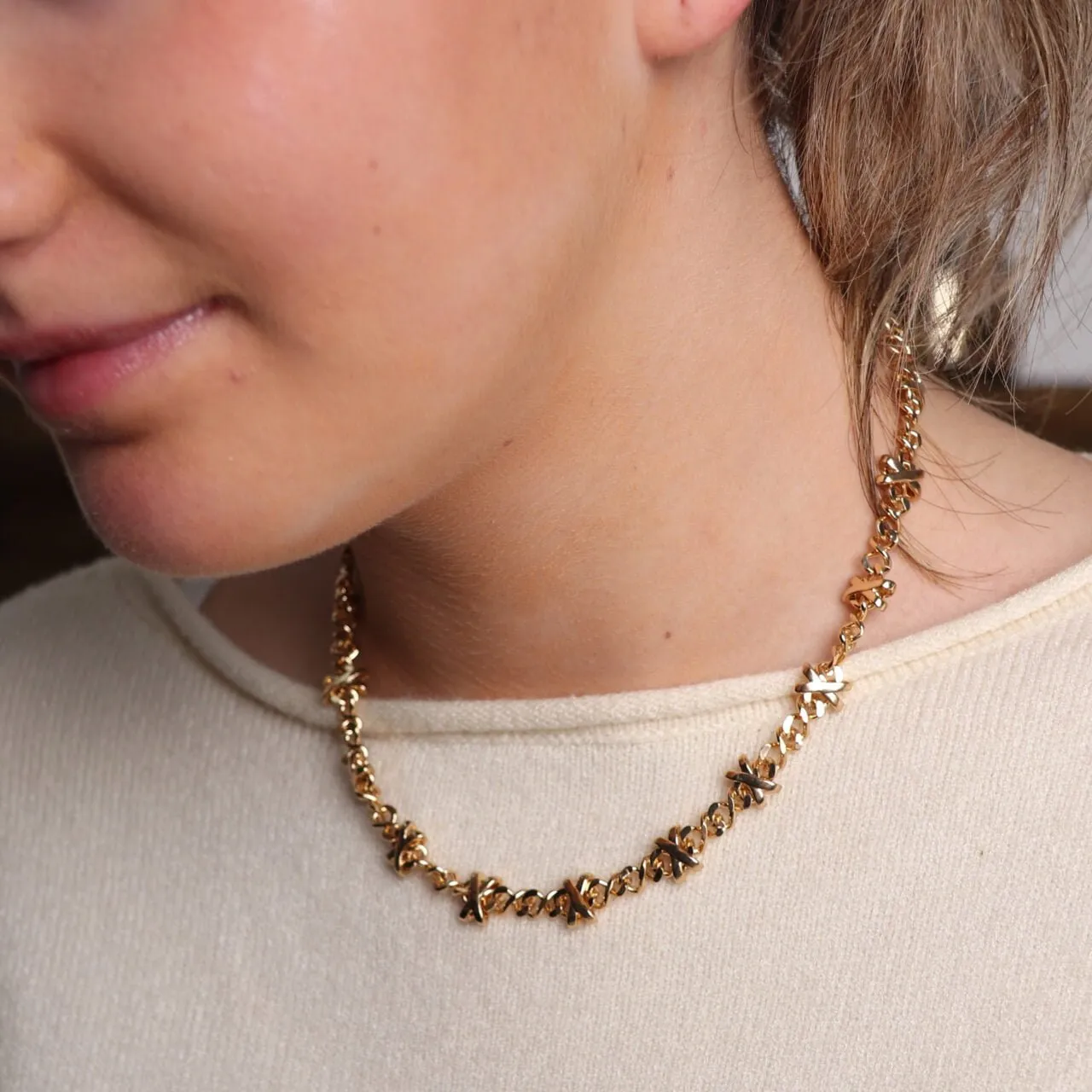 Necklace X Detail Gold
