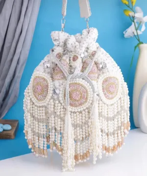 Pearl Sequin Tassel Potli Bag