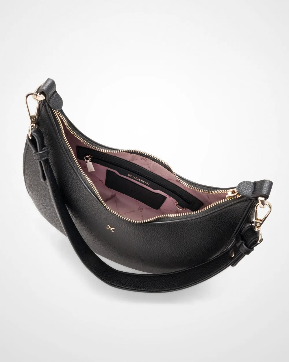 Pia Cresent Shoulder Bag with Crossbody Strap   Aztec Strap