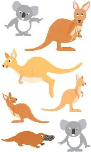 Playful Kangaroo Pals Stickers