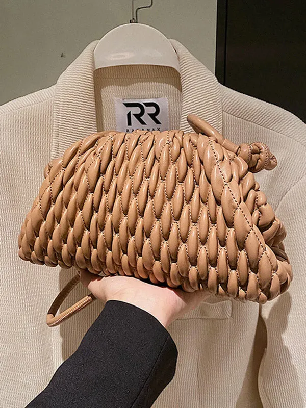 Pleated Solid Color Handbags Crossbody Bags Bags
