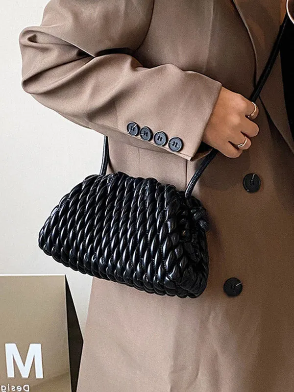 Pleated Solid Color Handbags Crossbody Bags Bags