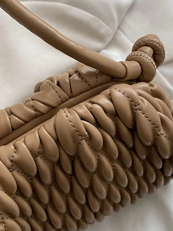 Pleated Solid Color Handbags Crossbody Bags Bags