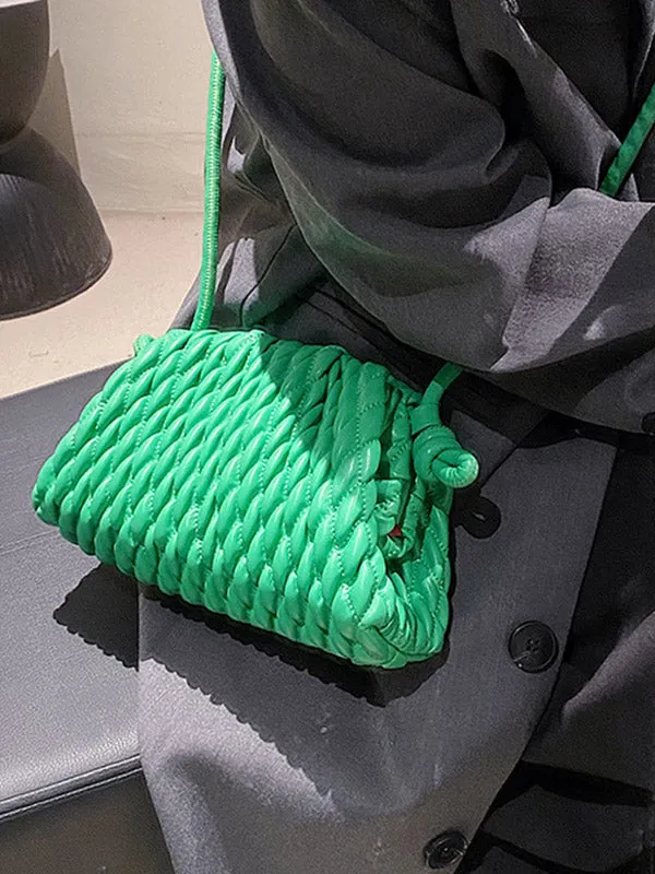 Pleated Solid Color Handbags Crossbody Bags Bags