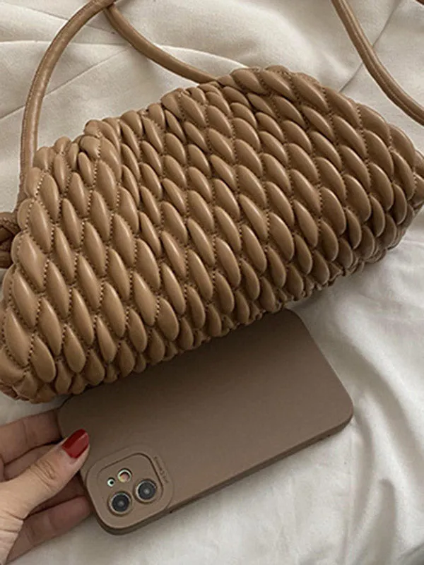 Pleated Solid Color Handbags Crossbody Bags Bags