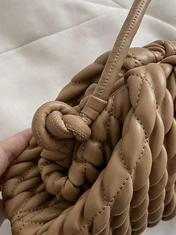Pleated Solid Color Handbags Crossbody Bags Bags