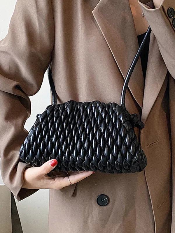 Pleated Solid Color Handbags Crossbody Bags Bags