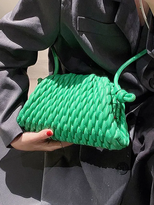 Pleated Solid Color Handbags Crossbody Bags Bags