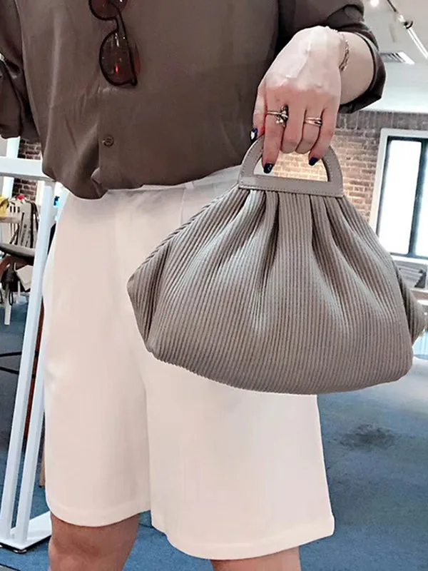 Pleated Solid Color Split-Joint Crossbody Bags Bags