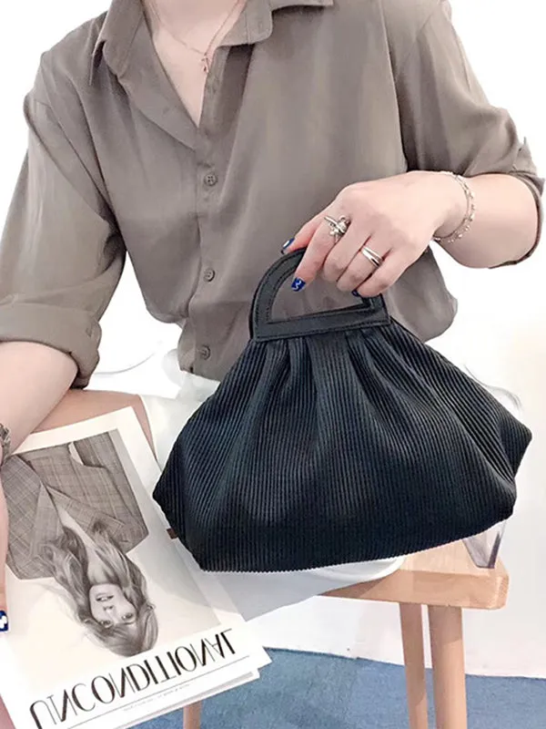 Pleated Solid Color Split-Joint Crossbody Bags Bags