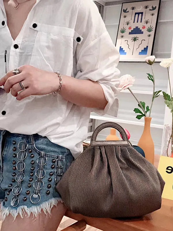 Pleated Solid Color Split-Joint Crossbody Bags Bags