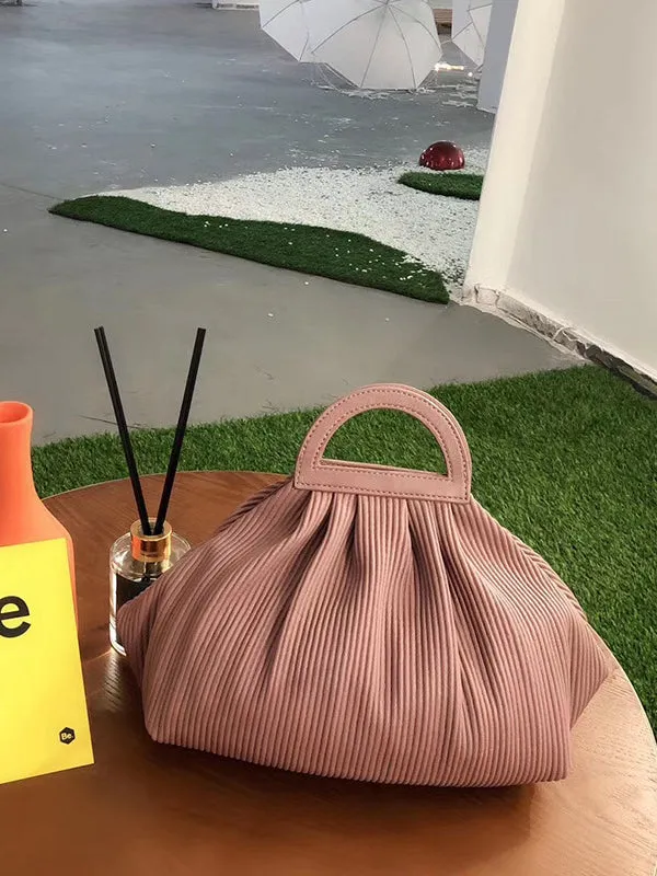 Pleated Solid Color Split-Joint Crossbody Bags Bags