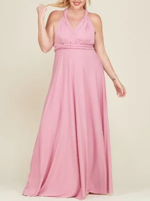 Plus Size Mauve Multi Style Convertible Maxi Dress