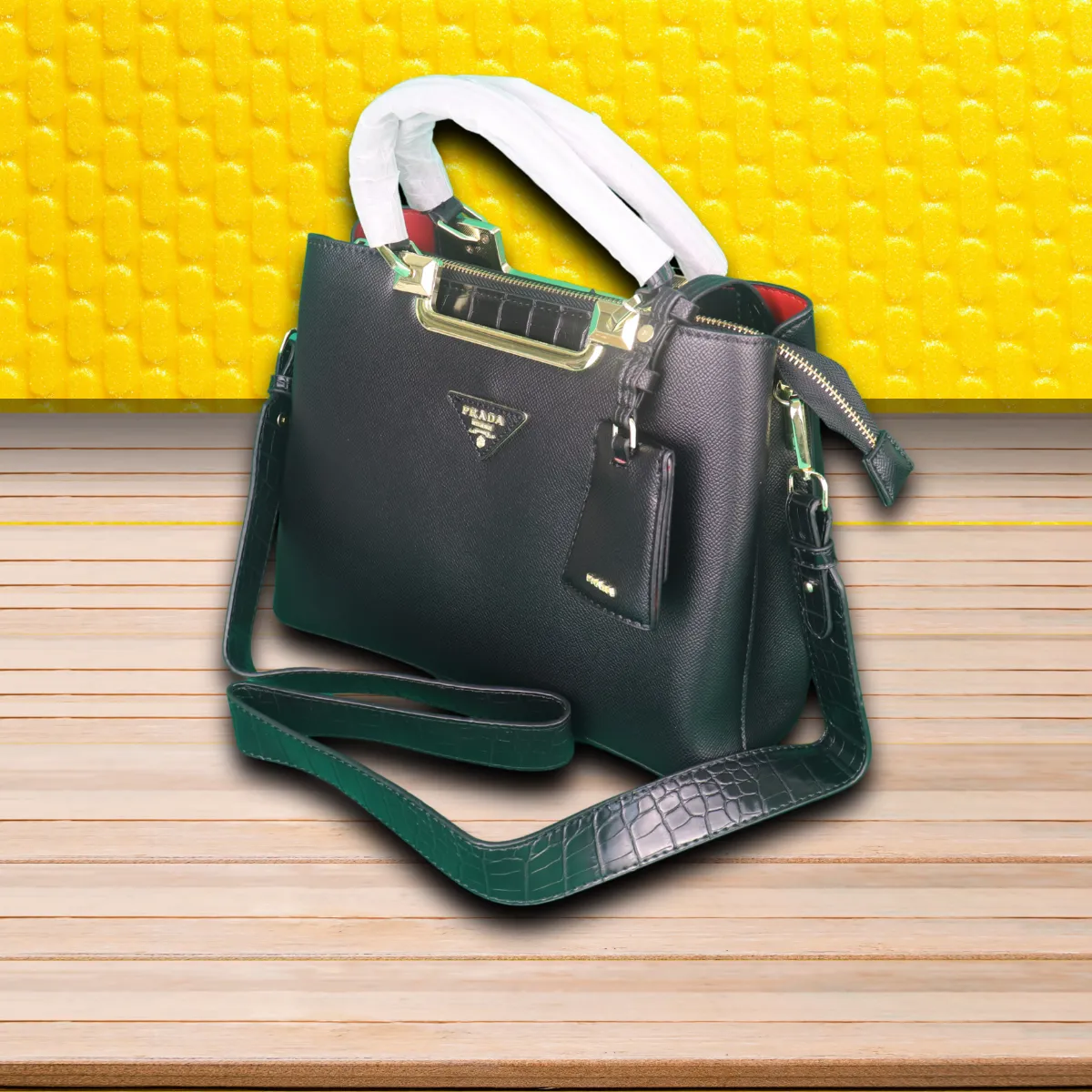PRADA | Casual Style Unisex Saffiano Blended Fabrics Street Style
