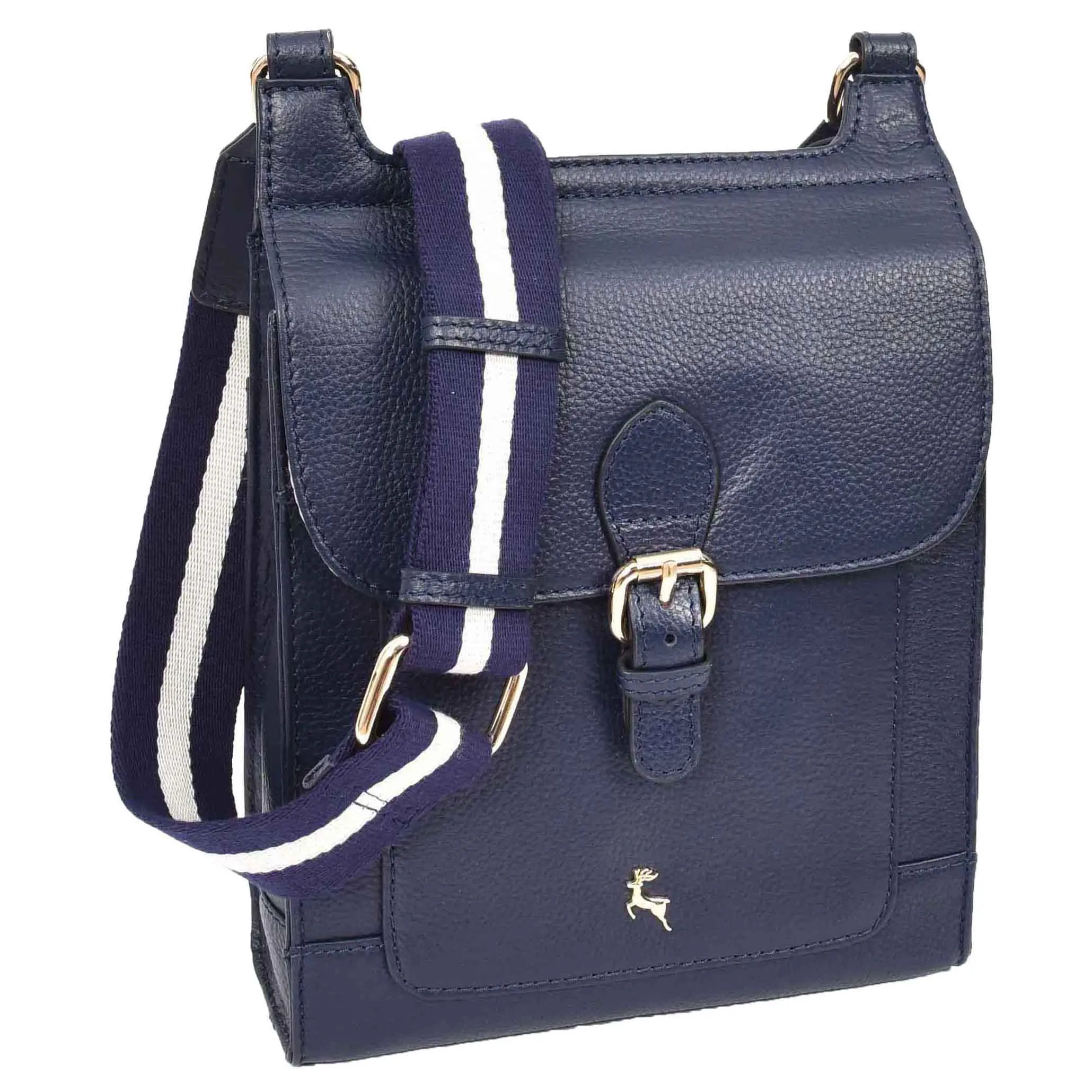 Real Leather Crossbody Bag Women's Casual Style Messenger Xela Navy