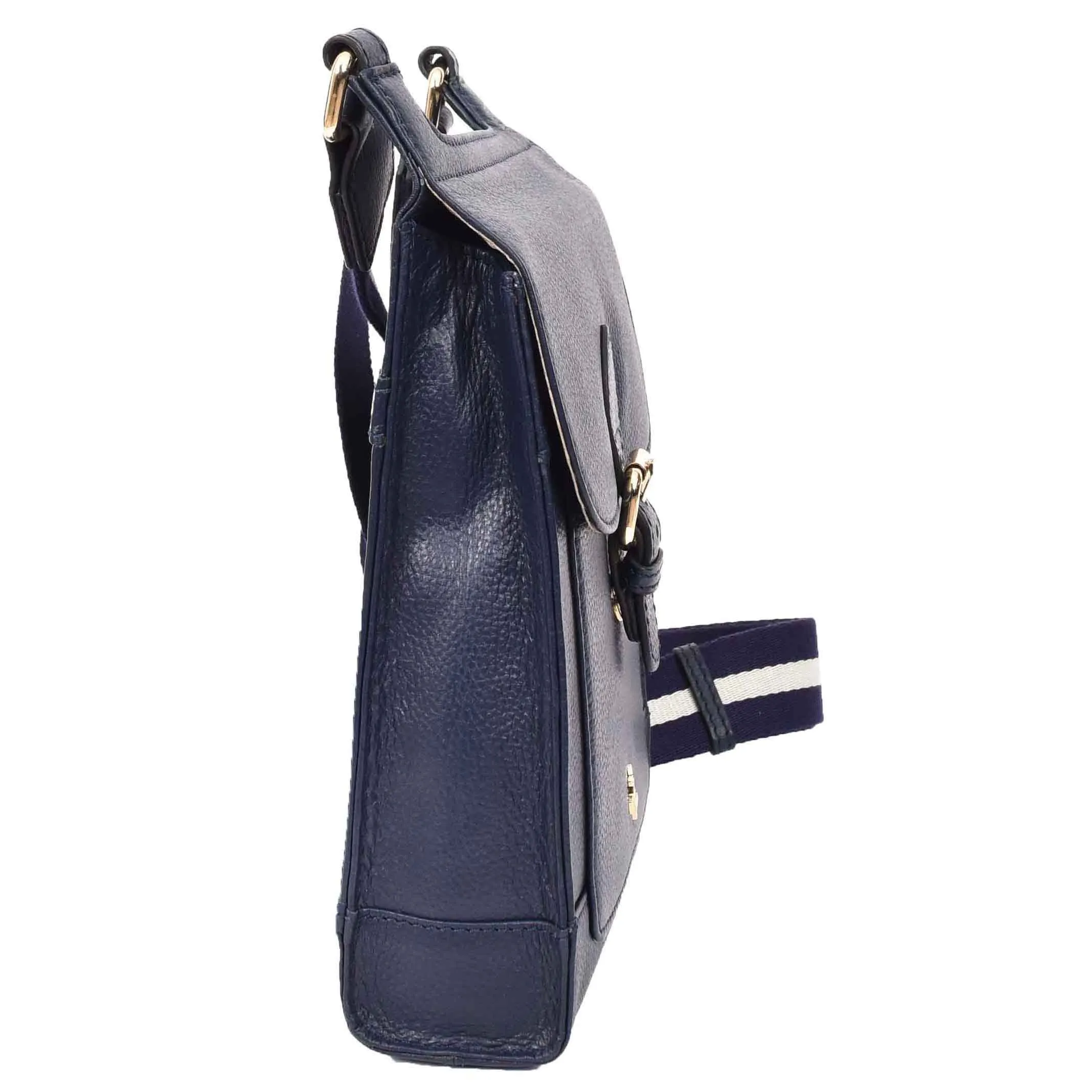 Real Leather Crossbody Bag Women's Casual Style Messenger Xela Navy