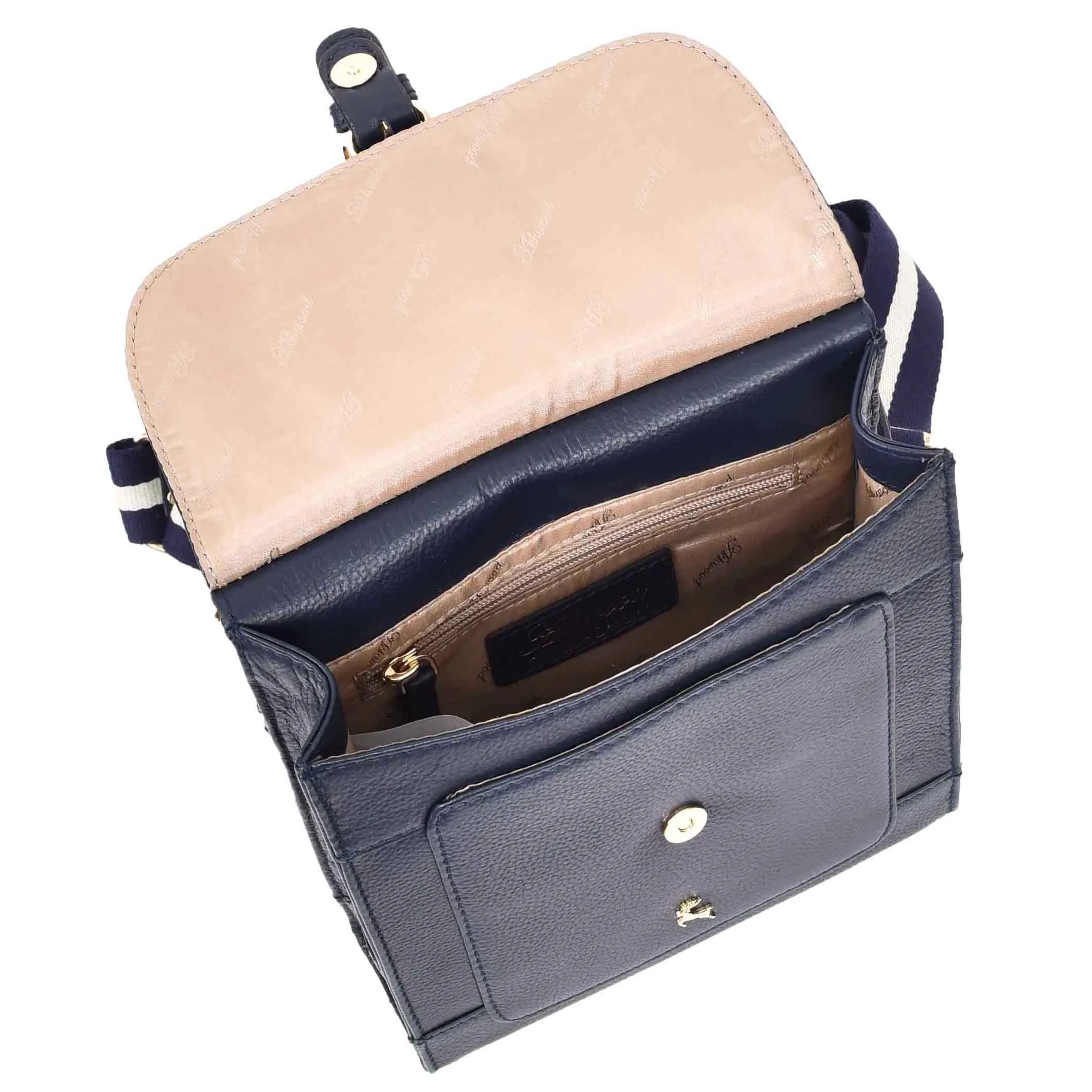 Real Leather Crossbody Bag Women's Casual Style Messenger Xela Navy