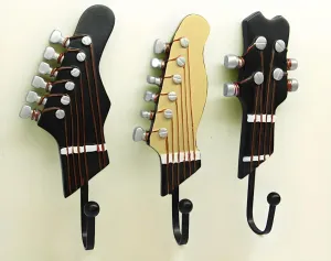 Retro 1 Pcs Guitar Heads Hooks Music Home Resin Clothes Hat Hanger Movie Wall Mounted Hook for Home Decoration