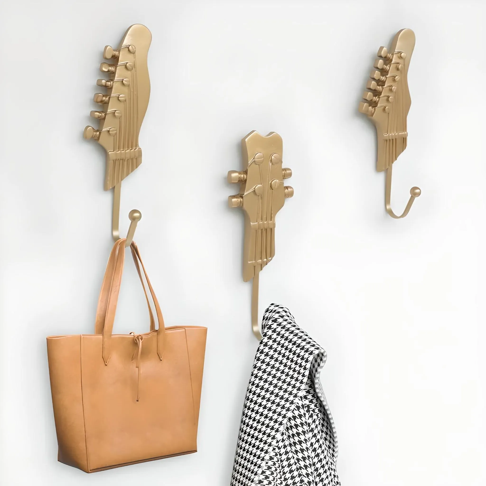 Retro 1 Pcs Guitar Heads Hooks Music Home Resin Clothes Hat Hanger Movie Wall Mounted Hook for Home Decoration