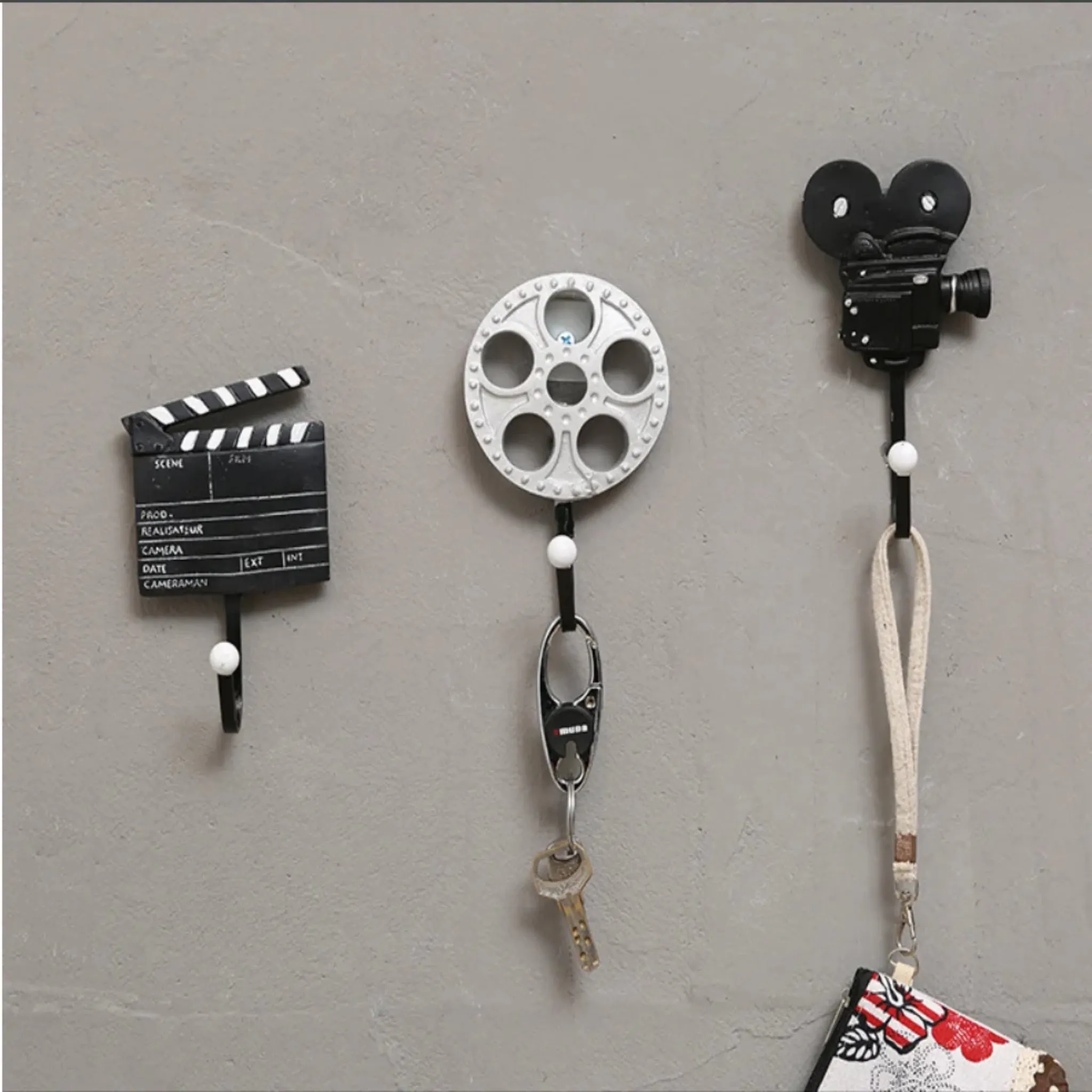 Retro 1 Pcs Guitar Heads Hooks Music Home Resin Clothes Hat Hanger Movie Wall Mounted Hook for Home Decoration