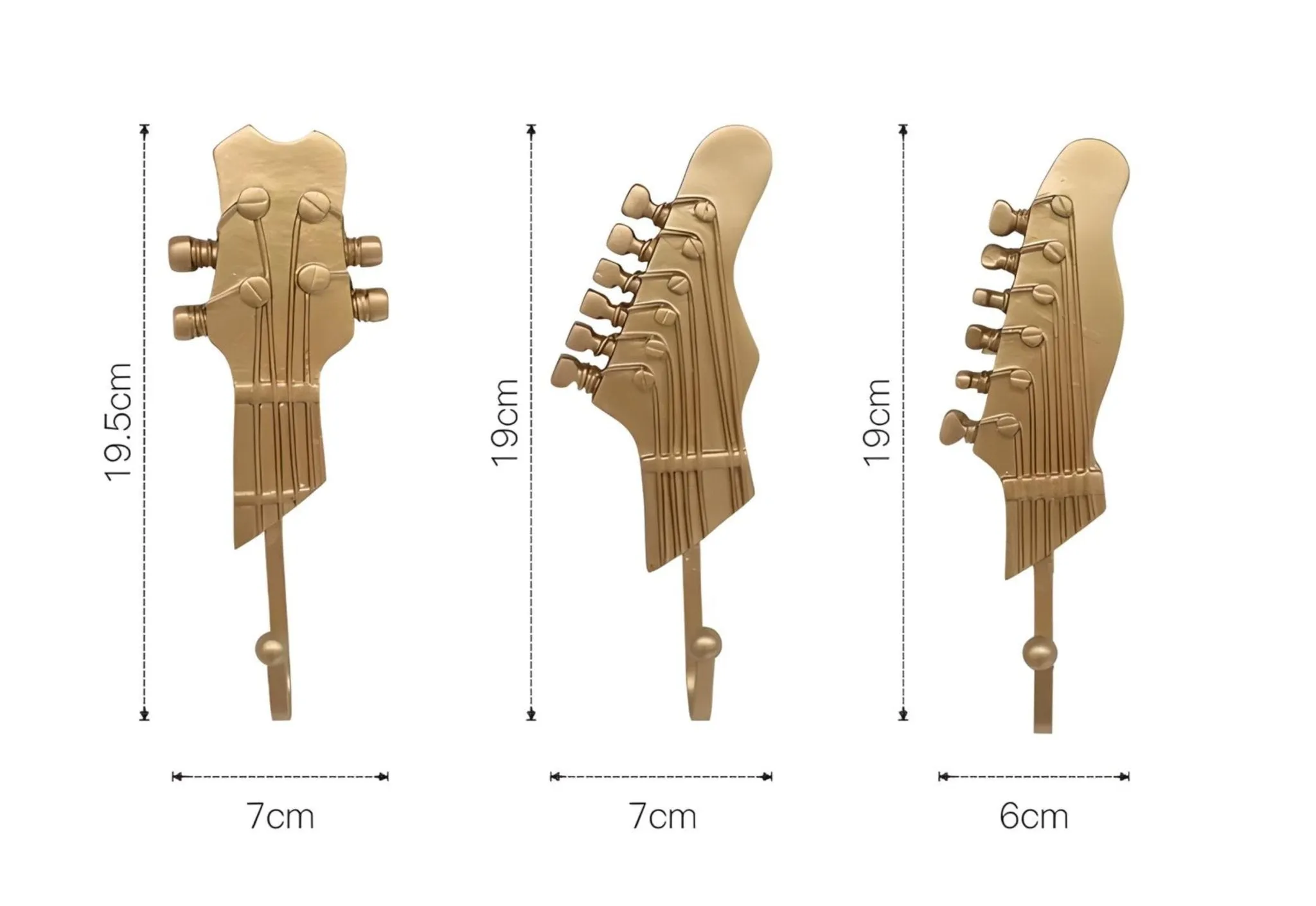 Retro 1 Pcs Guitar Heads Hooks Music Home Resin Clothes Hat Hanger Movie Wall Mounted Hook for Home Decoration