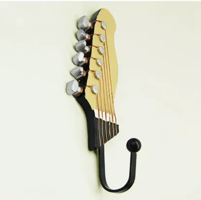 Retro 1 Pcs Guitar Heads Hooks Music Home Resin Clothes Hat Hanger Movie Wall Mounted Hook for Home Decoration
