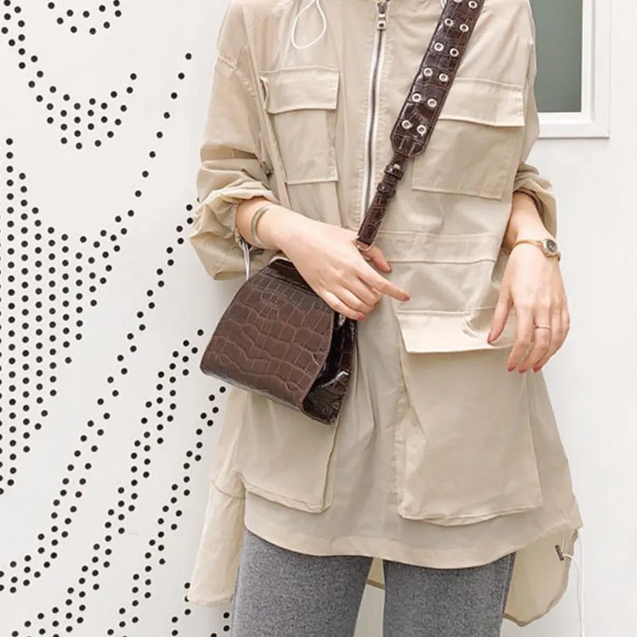 Retro Crocodile Pattern Clutch Shoulder Bag