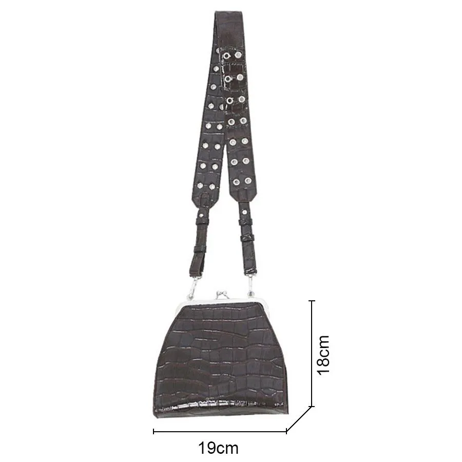 Retro Crocodile Pattern Clutch Shoulder Bag