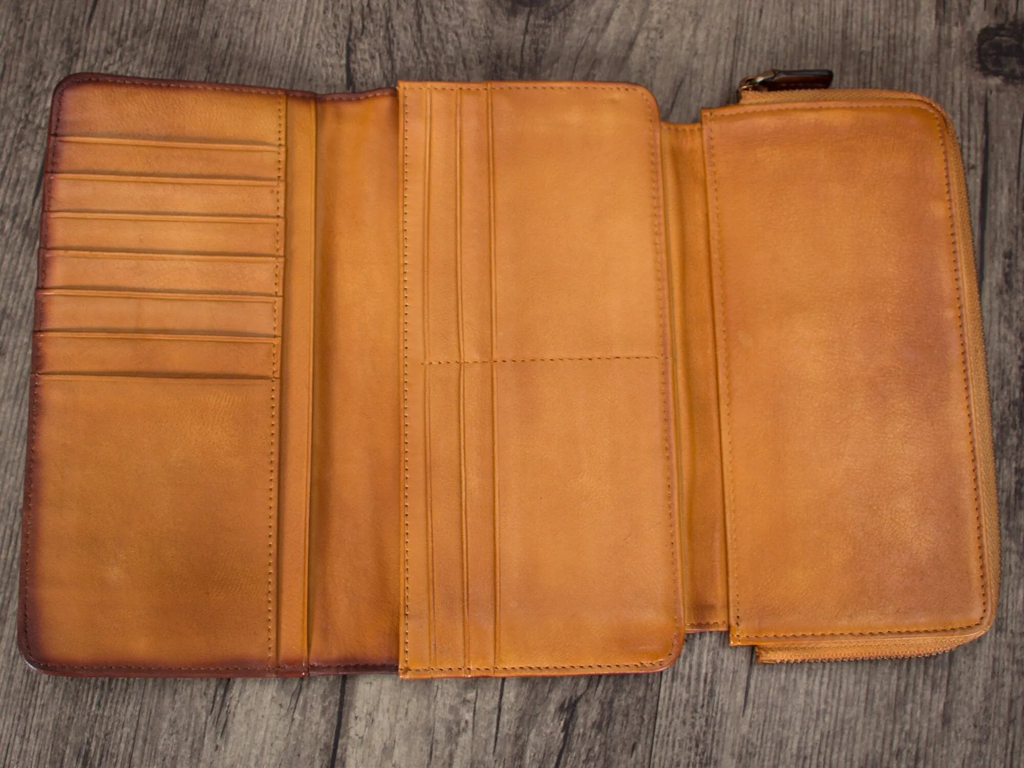 Retro Long Purse Clutch Card Holder Leather Wallet