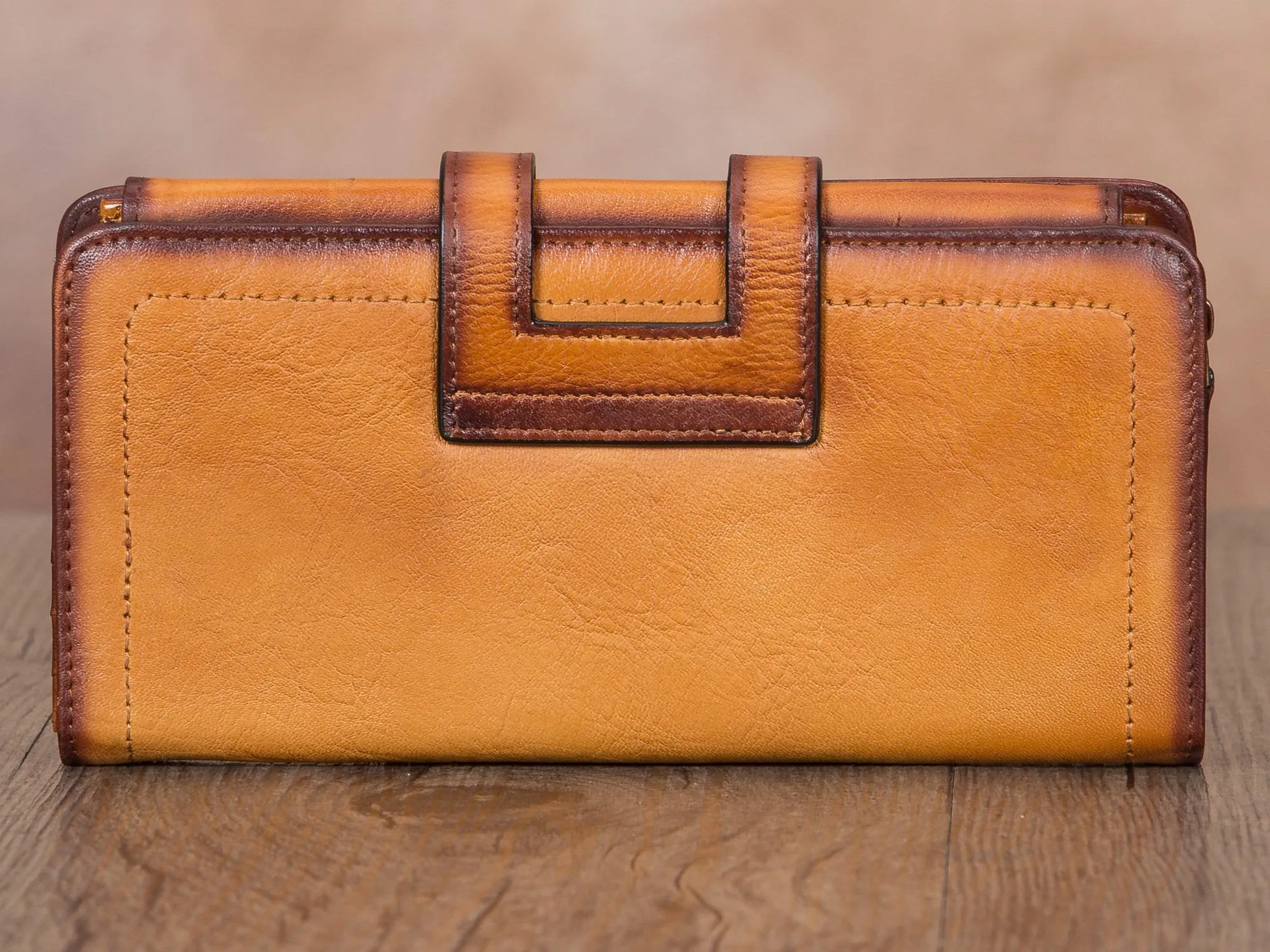 Retro Long Purse Clutch Card Holder Leather Wallet