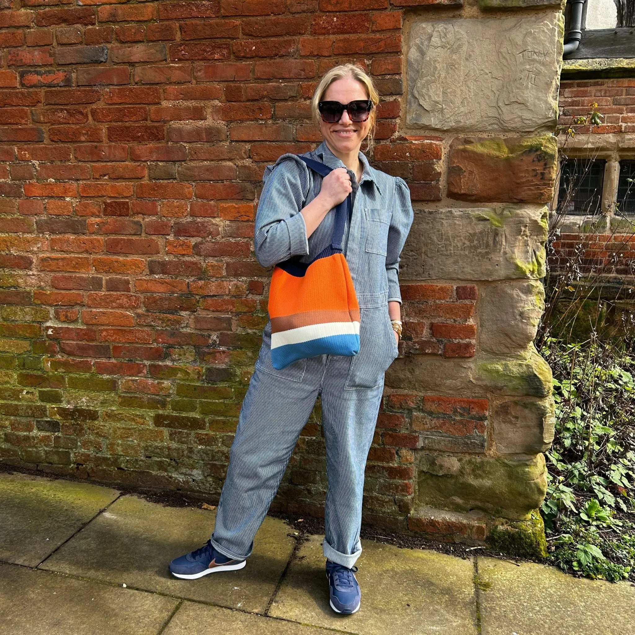 Retro Striped Knitted Bag
