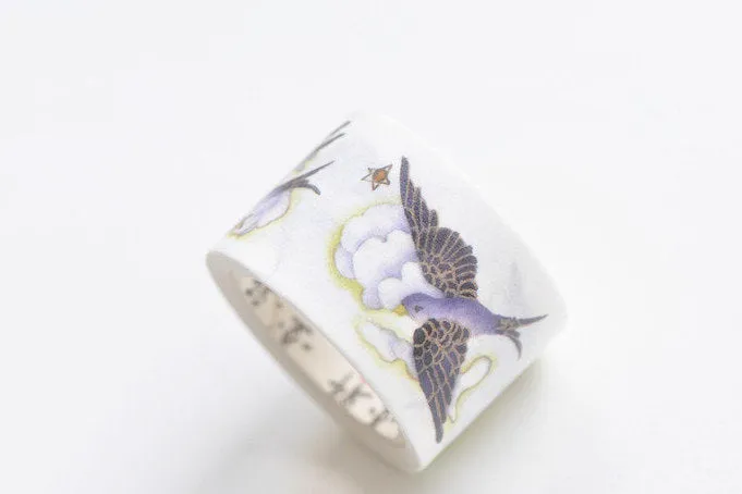 Retro Wide Washi Tape Bird Flower Masking Tape 25mm Wide x 3M Long A12171