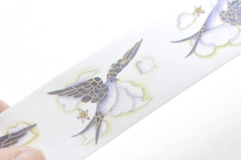 Retro Wide Washi Tape Bird Flower Masking Tape 25mm Wide x 3M Long A12171